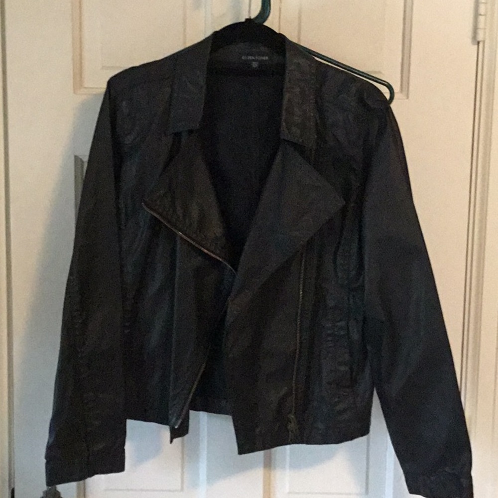 Eileen Fisher vegan moto jacket
